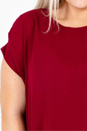 Burgundy Red Affordable Online Boutique Clothing for Women