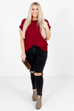 Women’s Burgundy Red Fall and Winter Boutique Clothing