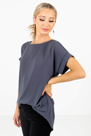 Gray Layering Boutique Blouses for Women