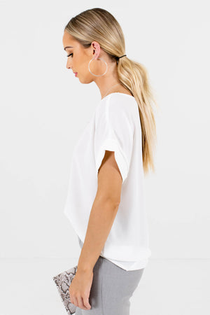 White Layering Boutique Blouses for Women