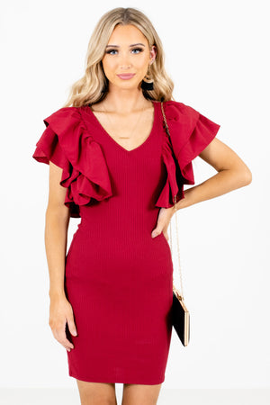 Women’s Red V-Neckline Boutique Mini Dress