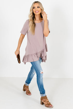 Brown High-Quality Material Boutique Tops for Women