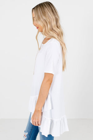White Business Casual Boutique Tops for Women
