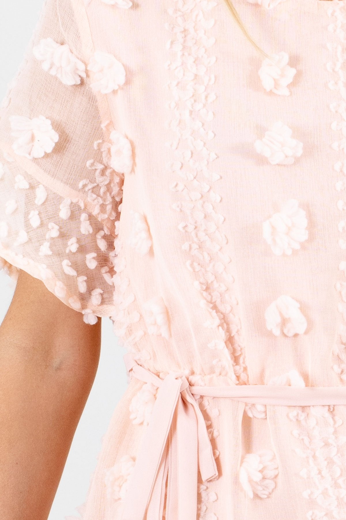 Pink Waist Tie Detail Boutique Mini Dresses for Women