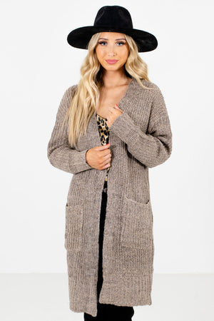 Women’s Taupe Brown Warm and Cozy Boutique Cardigan