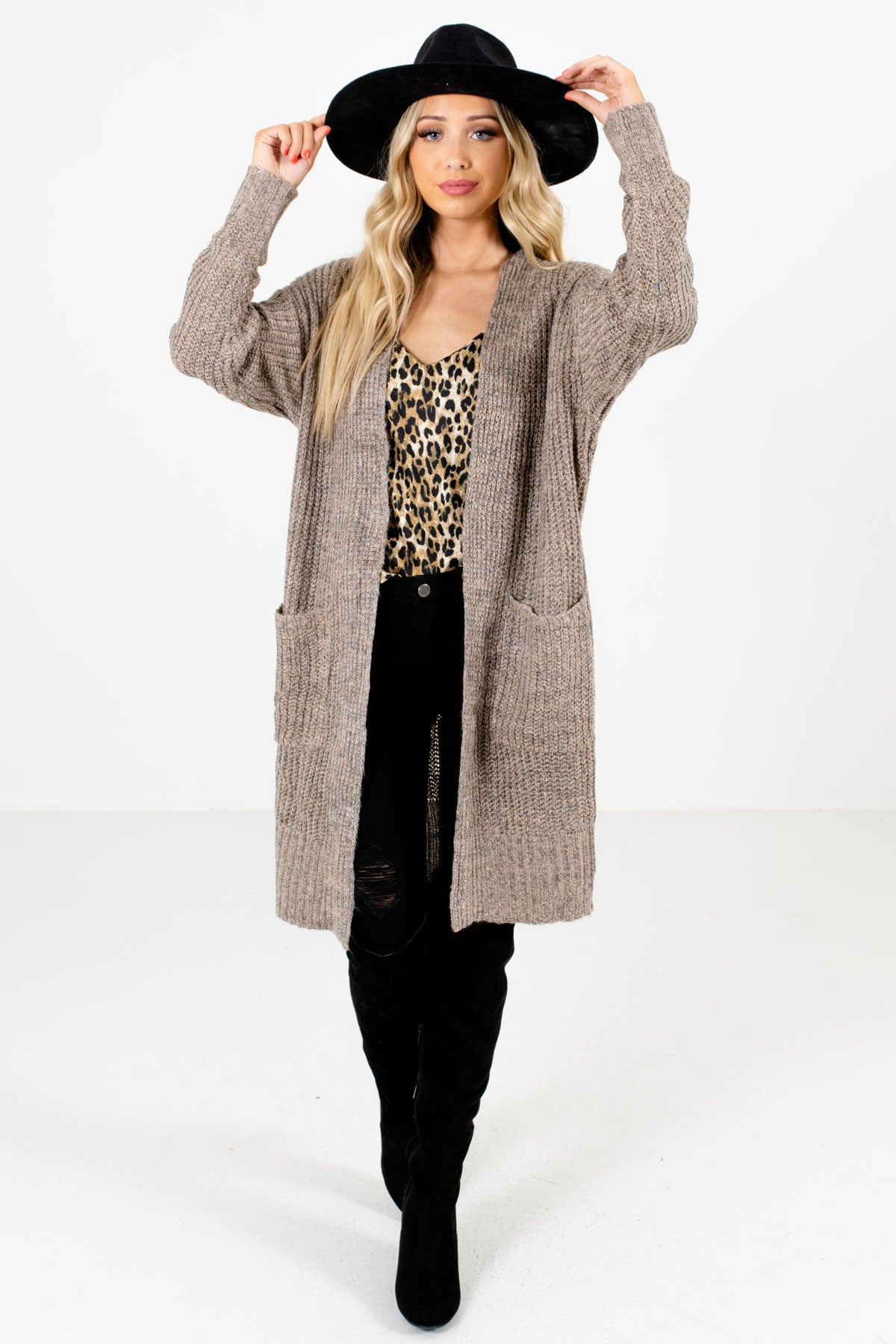 Women’s Taupe Brown Fall and Winter Boutique Clothing