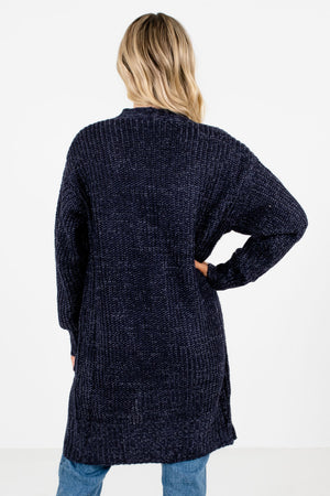 Women’s Navy Blue Boutique Cardigans with Pockets