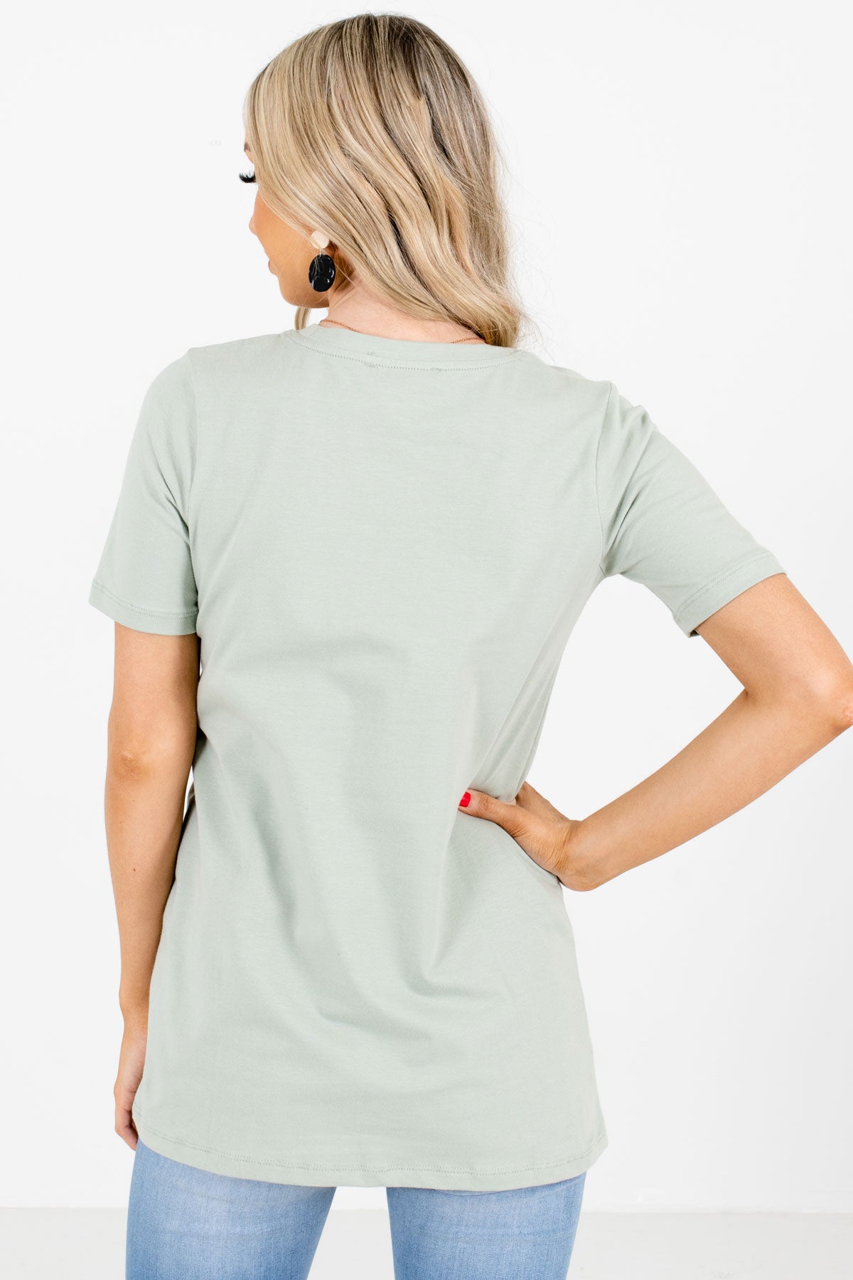 Relaxed Fit Light Green Top for Women