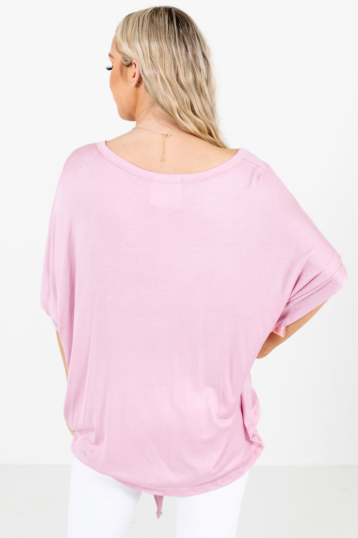Women's Pink Button-Up Front Boutique Top