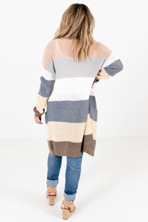 Women’s Blue Lightweight Knit Material Boutique Cardigan