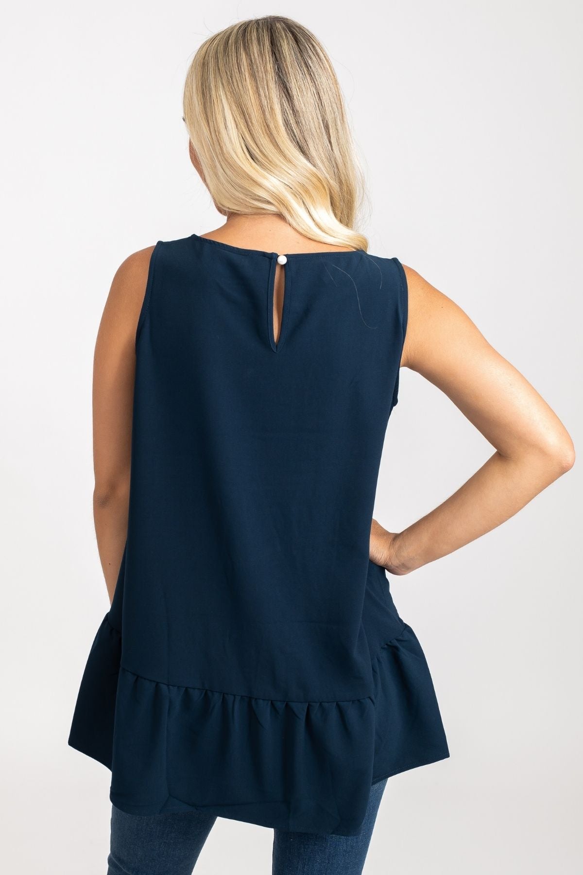 Navy High-Quality Material Boutique Tank Tops for Women