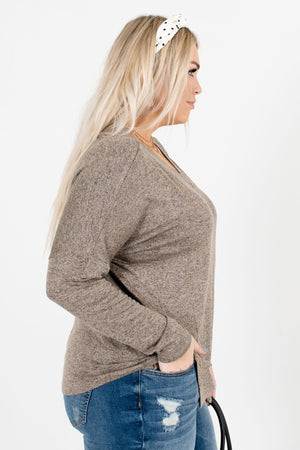 Brown Cozy and Warm Boutique Tops for Women