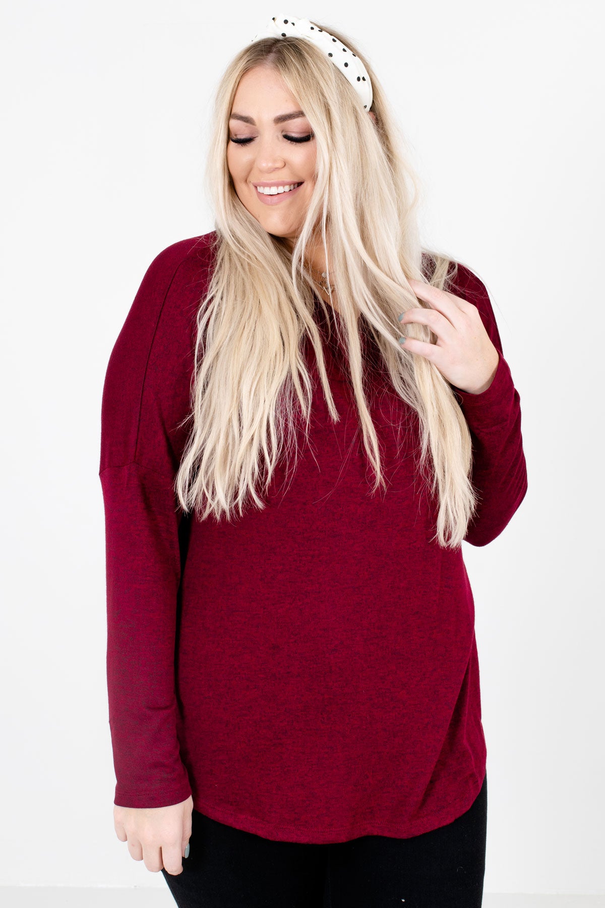 Women’s Burgundy Soft High-Quality Boutique Tops