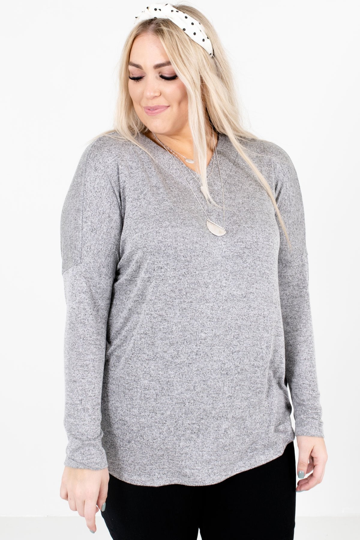 Women’s Heather Gray Soft High-Quality Boutique Tops