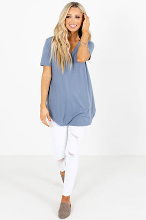 Blue Cute and Comfortable Boutique Tops for Women