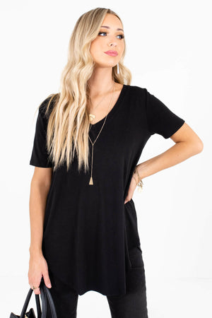 Black Cute and Comfortable Boutique Tops for Women