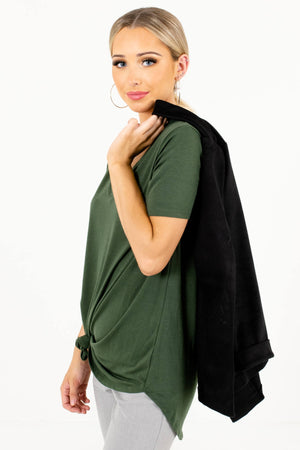 Green Layering Boutique Tops for Women