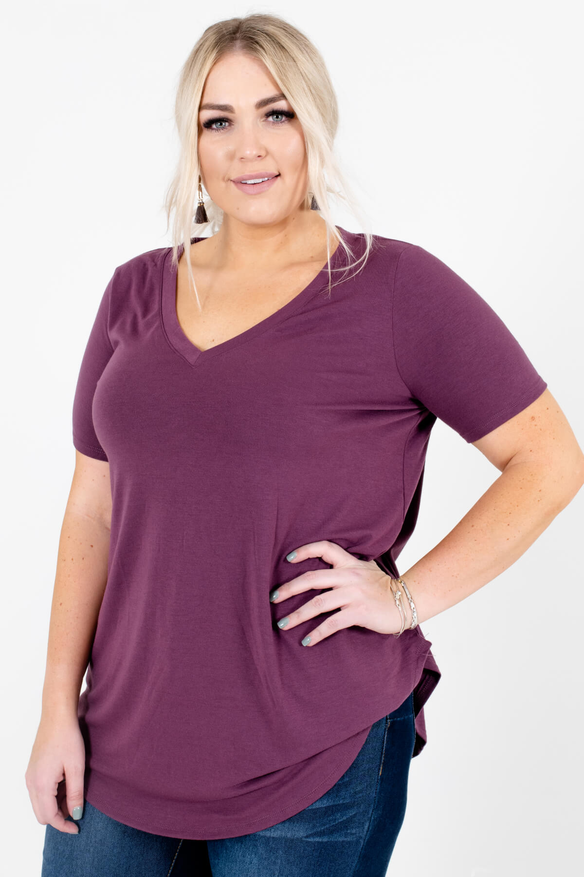 Women’s Purple Oversized Relaxed Fit Boutique Top