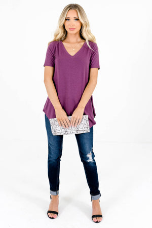 Women’s Purple Oversized Relaxed Fit Boutique Top