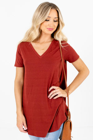 Women’s Rust Orange Oversized Relaxed Fit Boutique Top