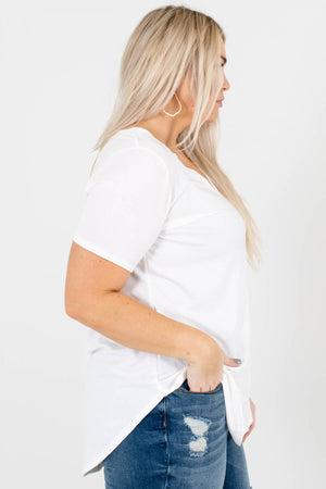 White Layering Boutique Tops for Women