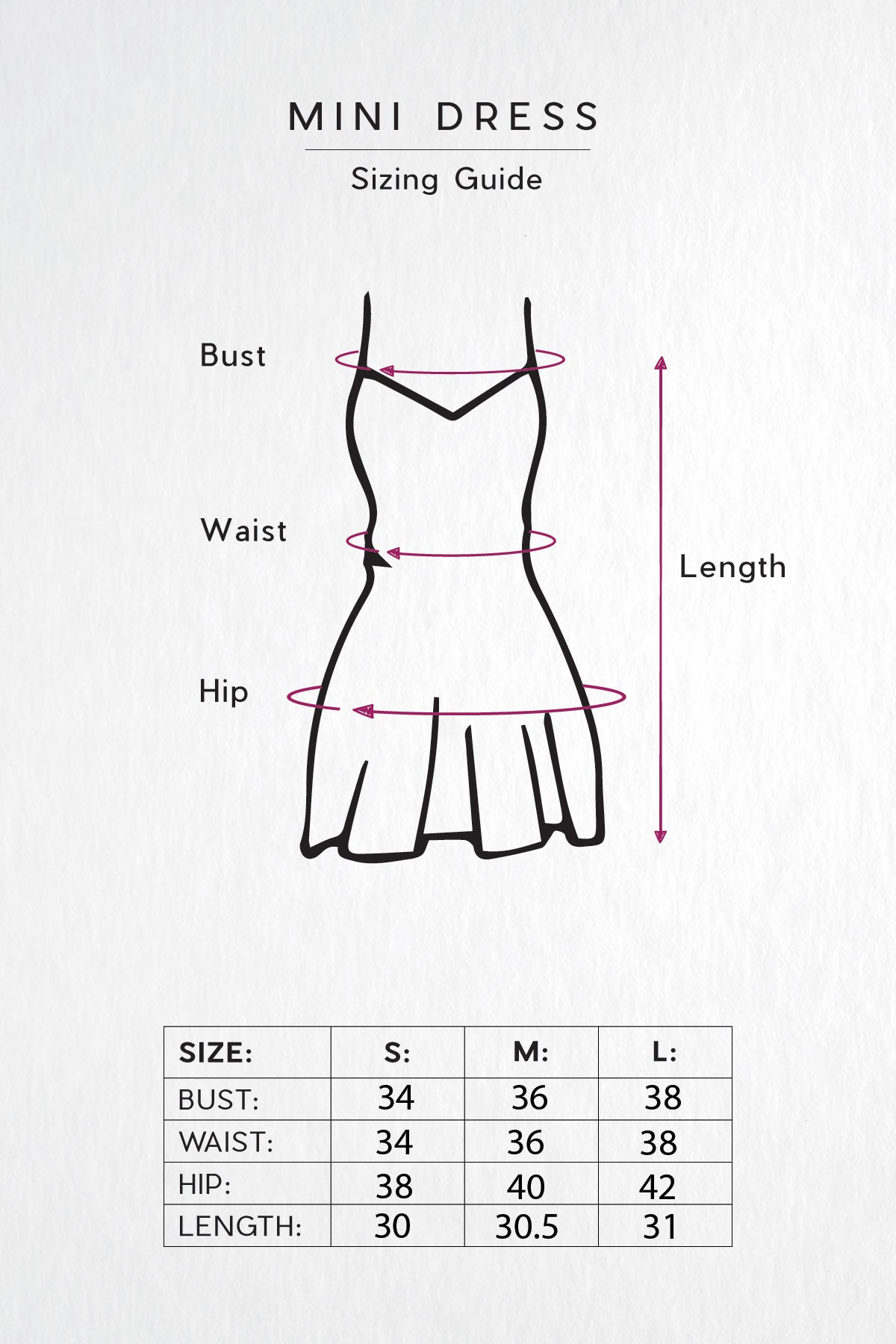 Mini Dress Sizing Guide
