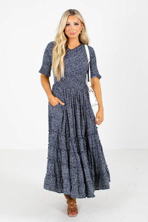 Navy Midi Dress Online Boutique Clothing Store for Women