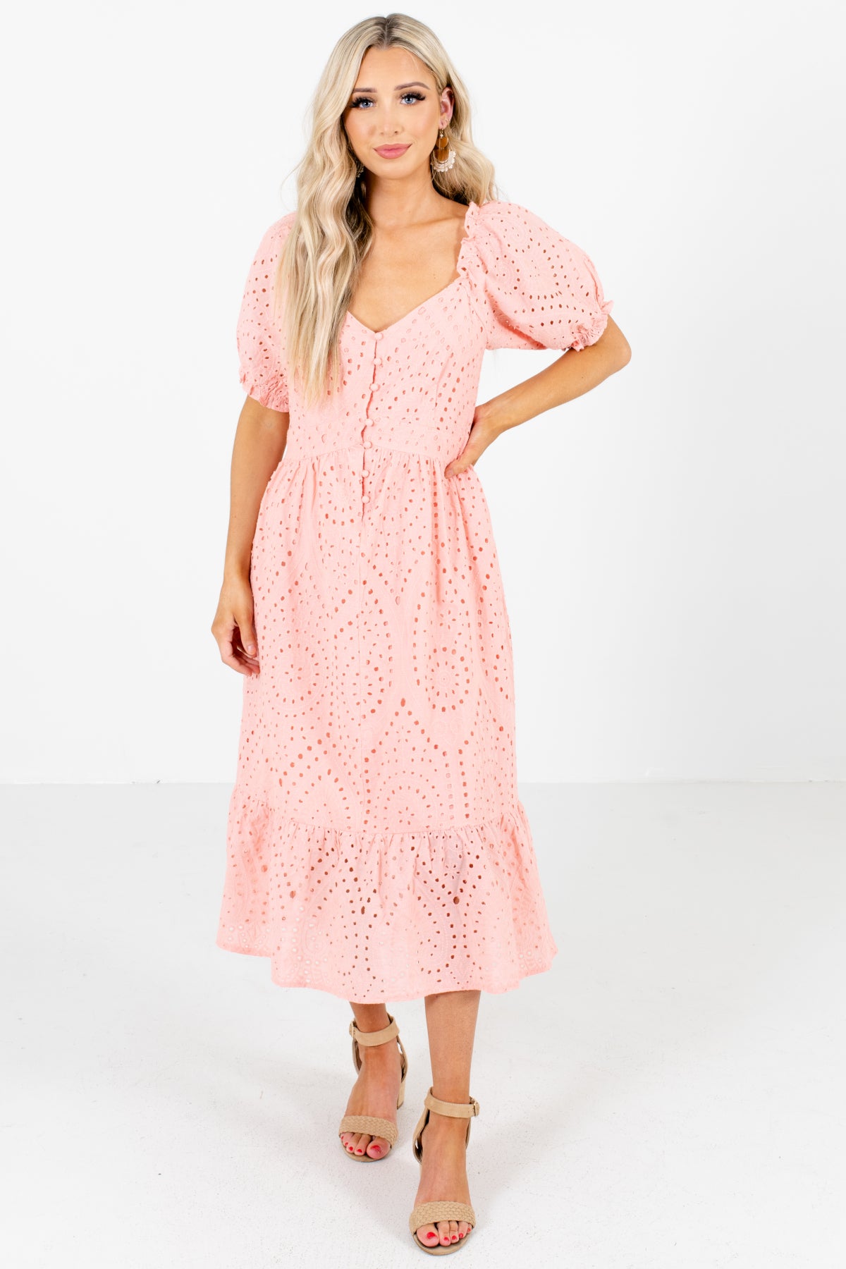 Southern Summer Pink Midi Dress