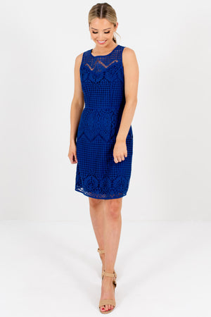 Blue Lace Special Occasion Mini Dresses for Women