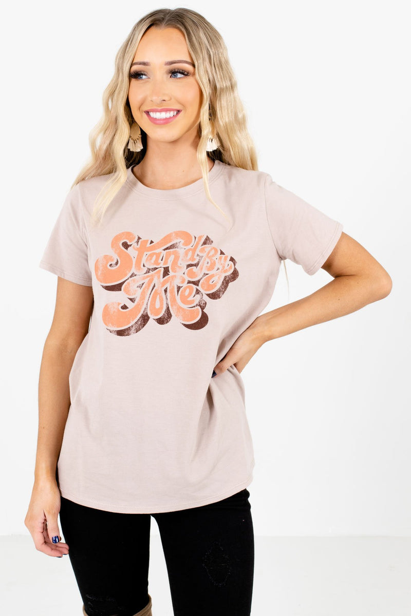 Stand By Me Taupe Brown Graphic Tee