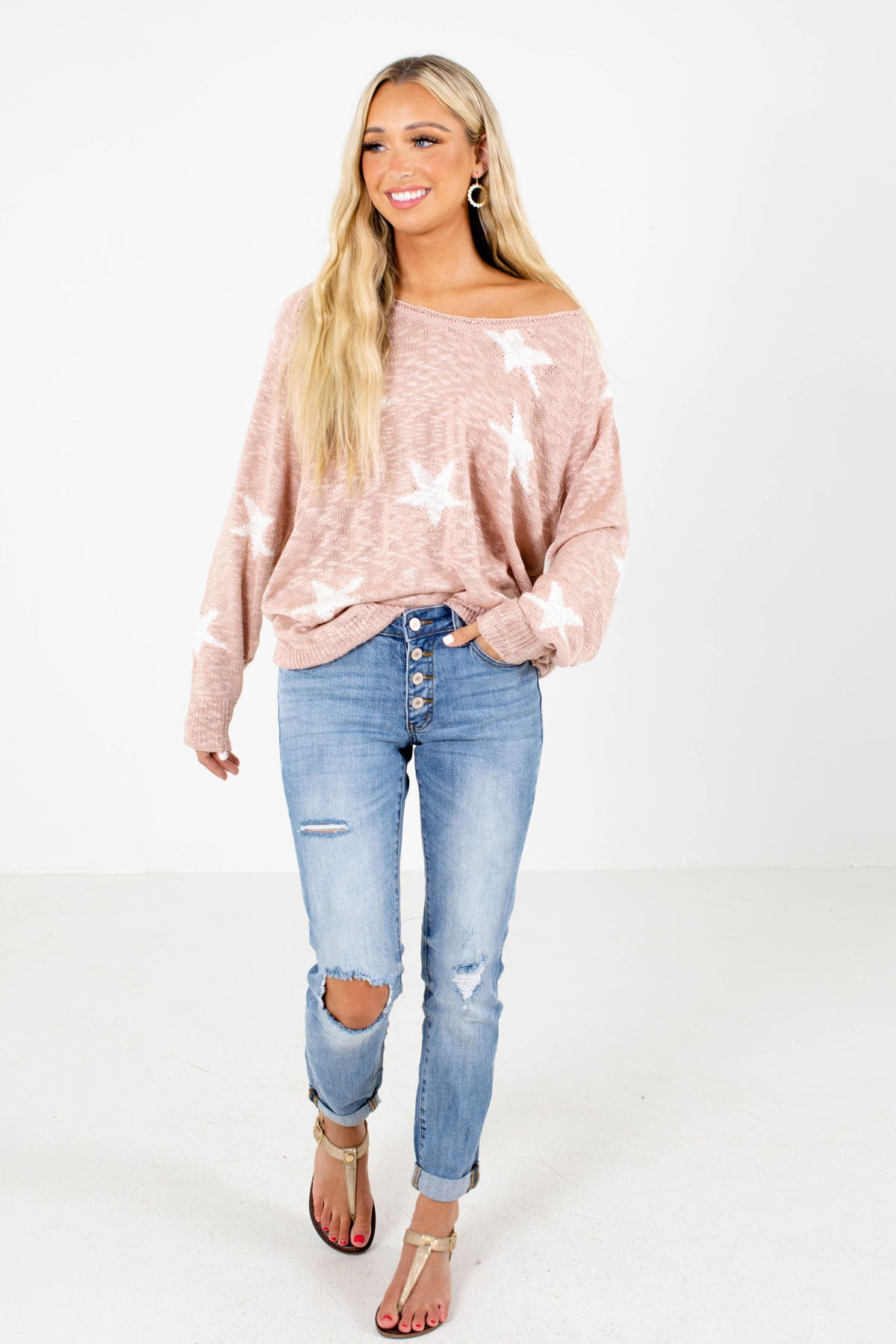 Pink Cute and Comfortable Boutique Knit Tops for Women