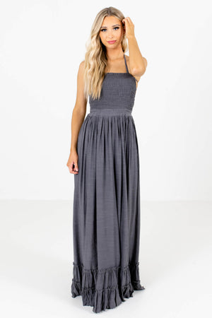 Charcoal Gray Cute and Comfortable Boutique Maxi Dresses for Women