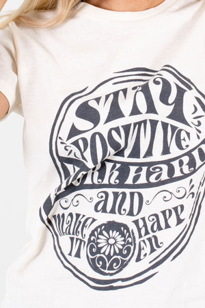 positive graphic tees