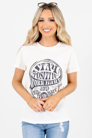 positive graphic tees