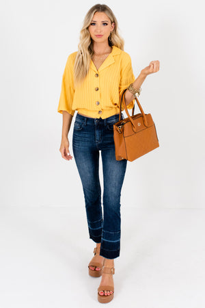 Women's Yellow Lightweight Boutique Shirts