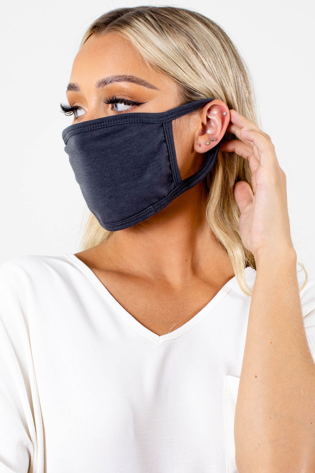 Women's Gray Breathable Boutique Face Mask
