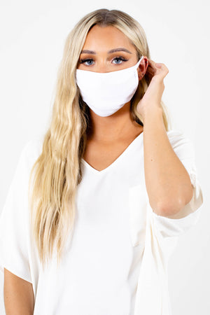 White Cute and Comfortable Boutique Face Masks for Women