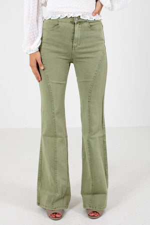 Sage Green High-Quality Boutique Jeans for Women