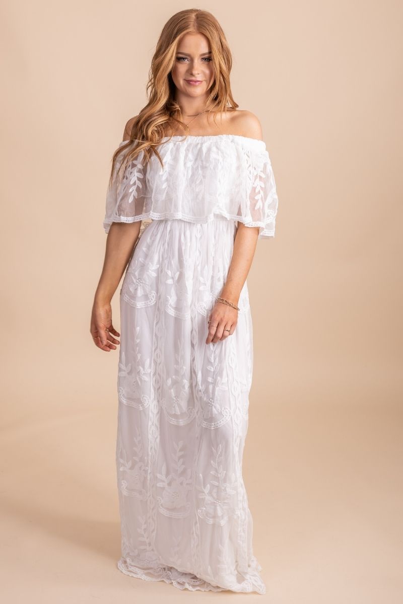 White lace maxi dress 