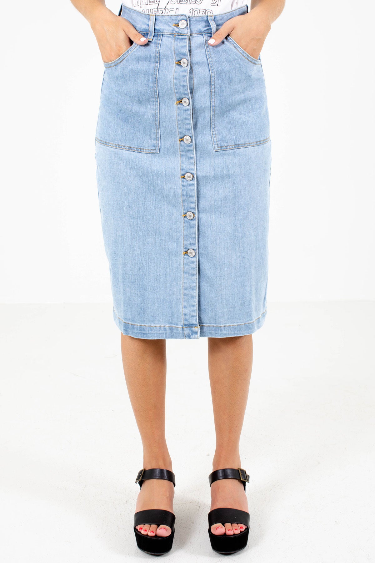 Women's Blue Casual Everyday Boutique Skirt