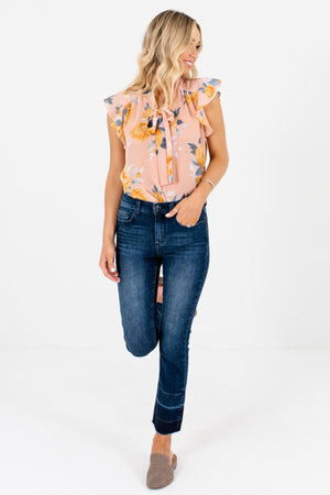 Women's Dark Wash Denim Blue Cute and Comfortable Boutique Jeans