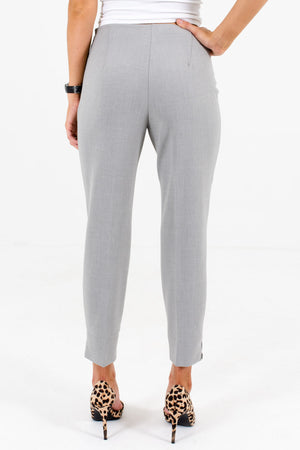 Women's Heather Gray Size Zipper Boutique Pants