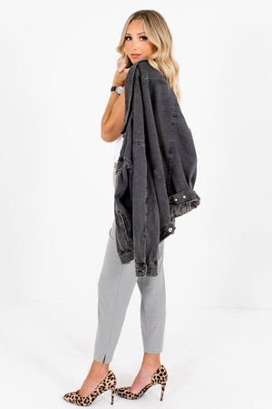 Women's Heather Gray Cropped Length Boutique Pants
