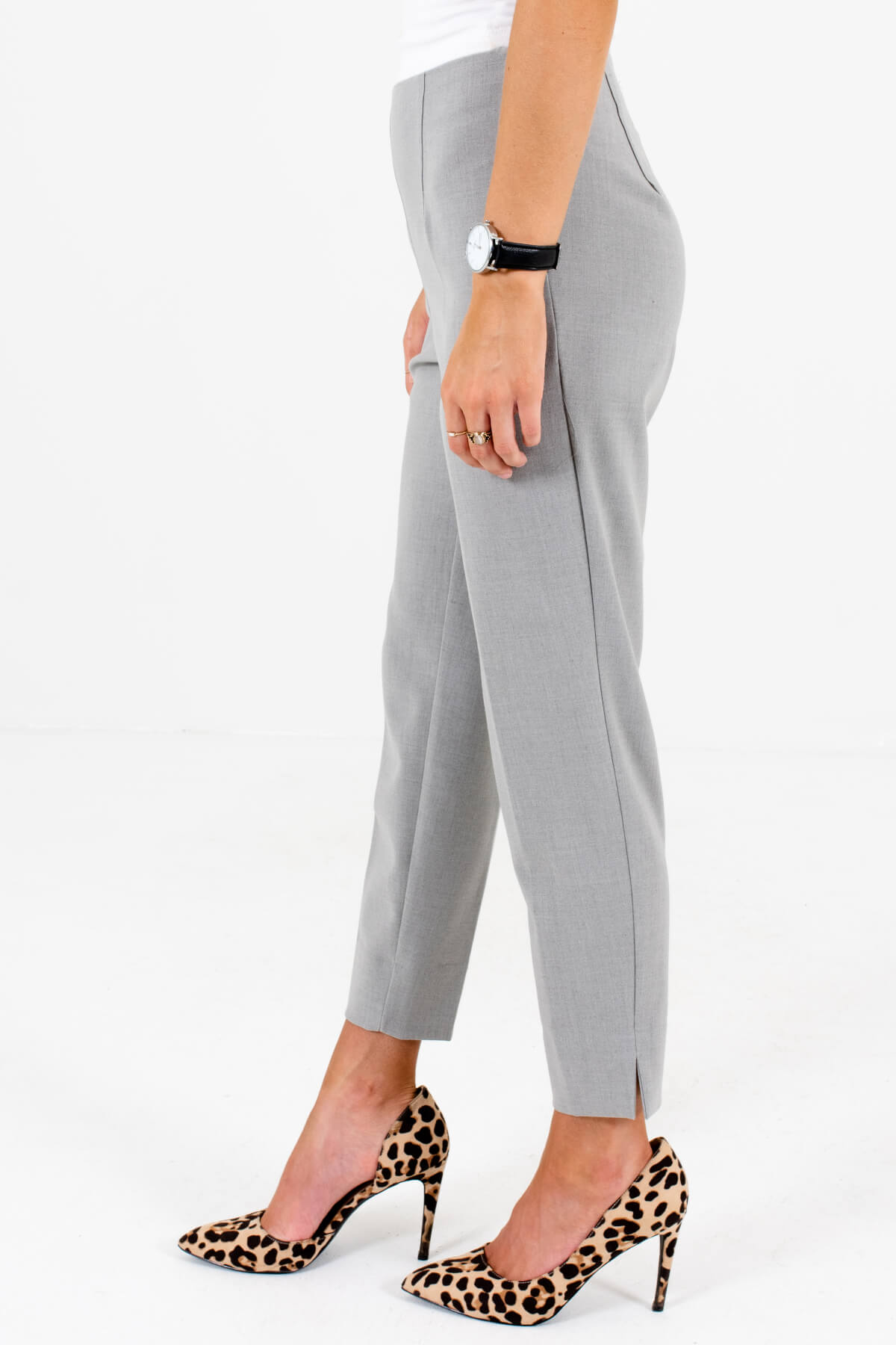 Buy Women Grey Solid Formal Trousers Online - 232416 | Allen Solly