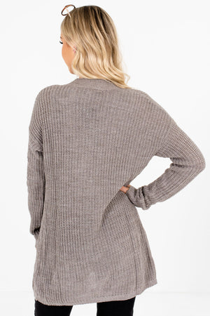 Women’s Gray Boutique Cardigans with Pockets