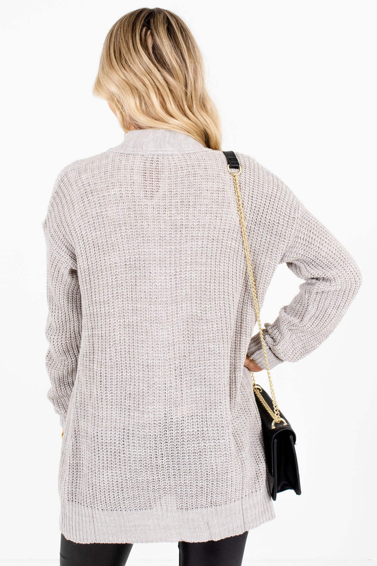 Women’s Heather Gray Boutique Cardigans with Pockets
