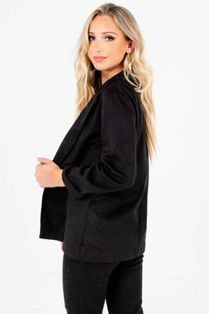 Soft Comfy Casual Relaxed Black Blazers for Women