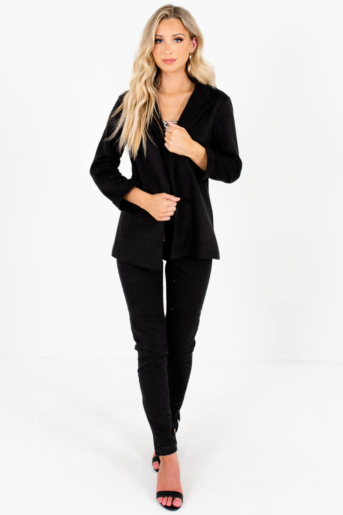 Black Soft Comfortable Casual Blazers for Women