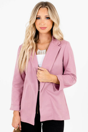 Dusty Rose Pink Soft Relaxed Blazers for Women