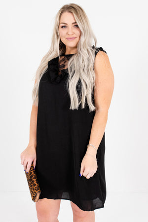 Women's Black Sleeveless Style Plus Size Boutique Mini Dress